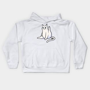 White Cat Leg Up Kids Hoodie